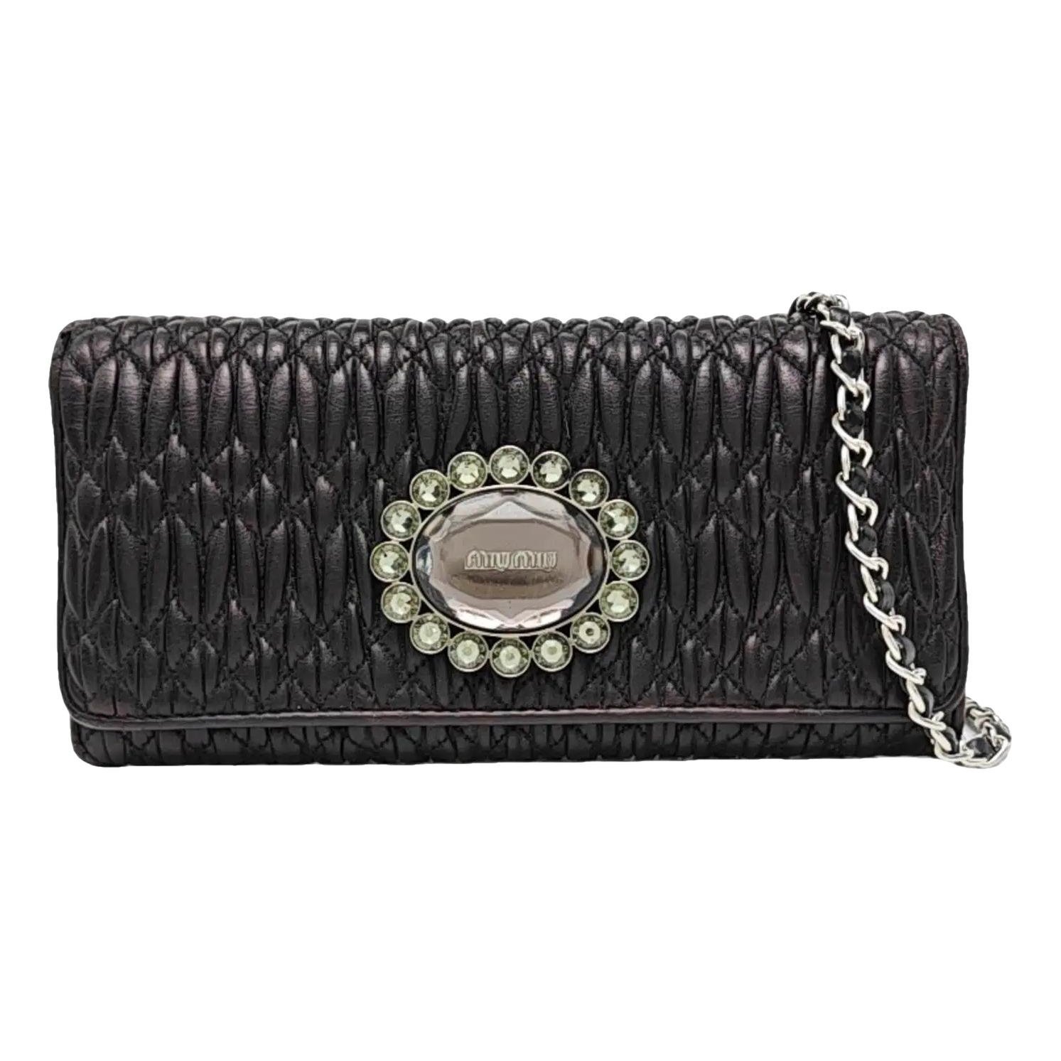 Miu Crystal leather handbag