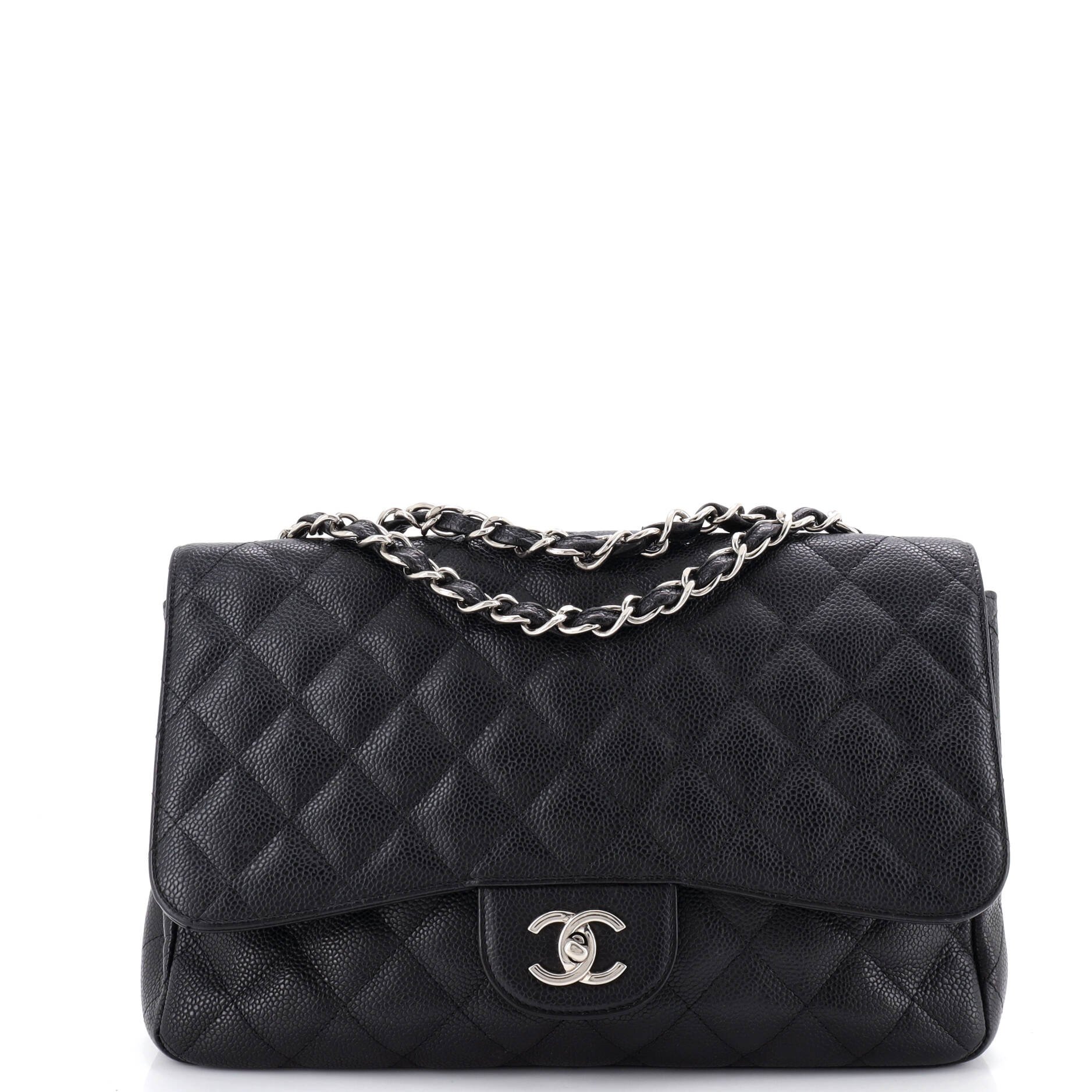 Vintage Classic Single Flap Bag Quilted Caviar Jumbo