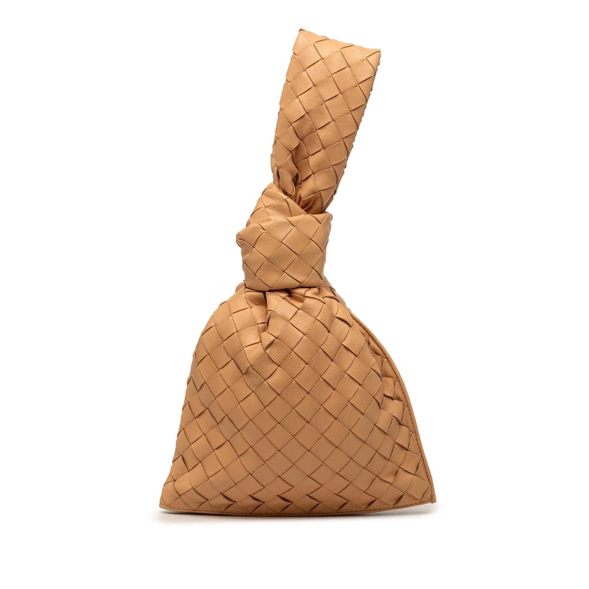 Twist leather clutch bag