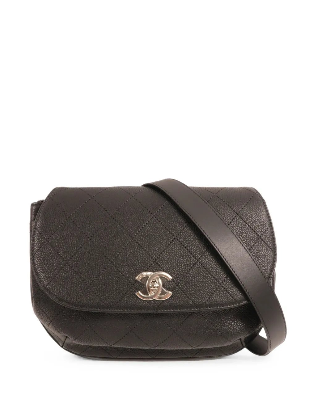 CC quilted turn-lock shoulder bag