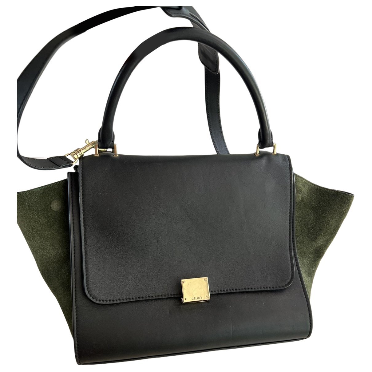 Trapèze leather handbag