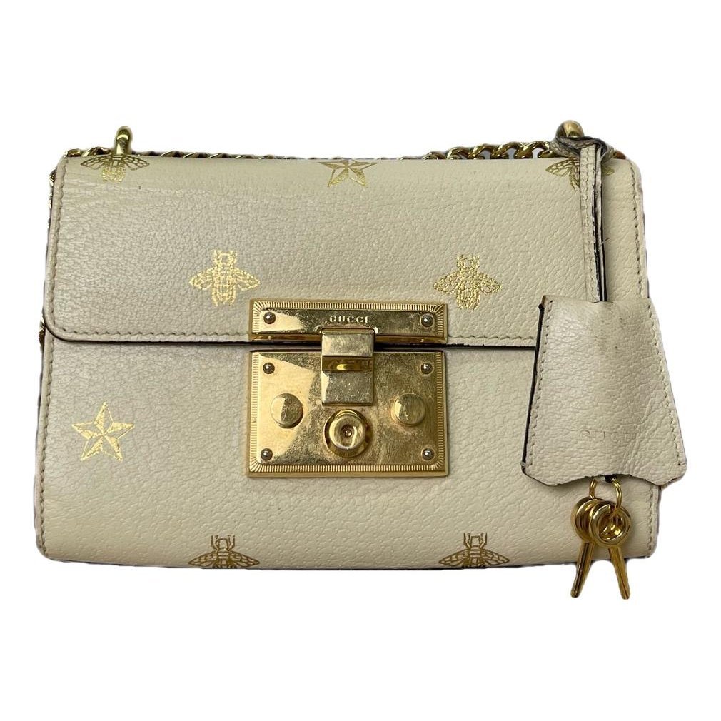 Padlock leather handbag