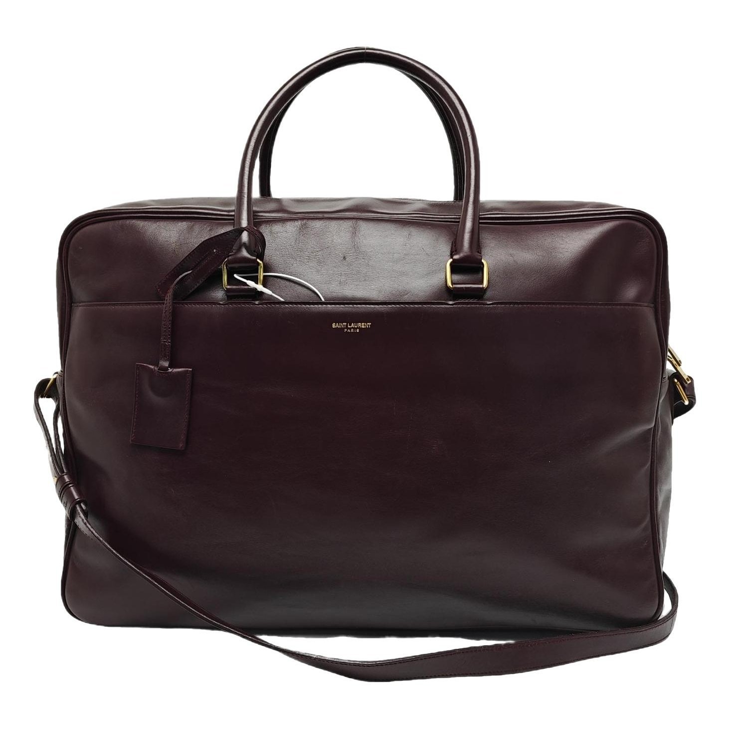 Duffle leather handbag