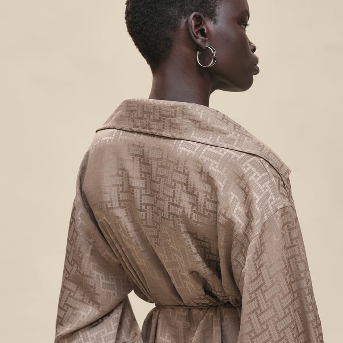 "Mosaique" Drawstring Long Dress