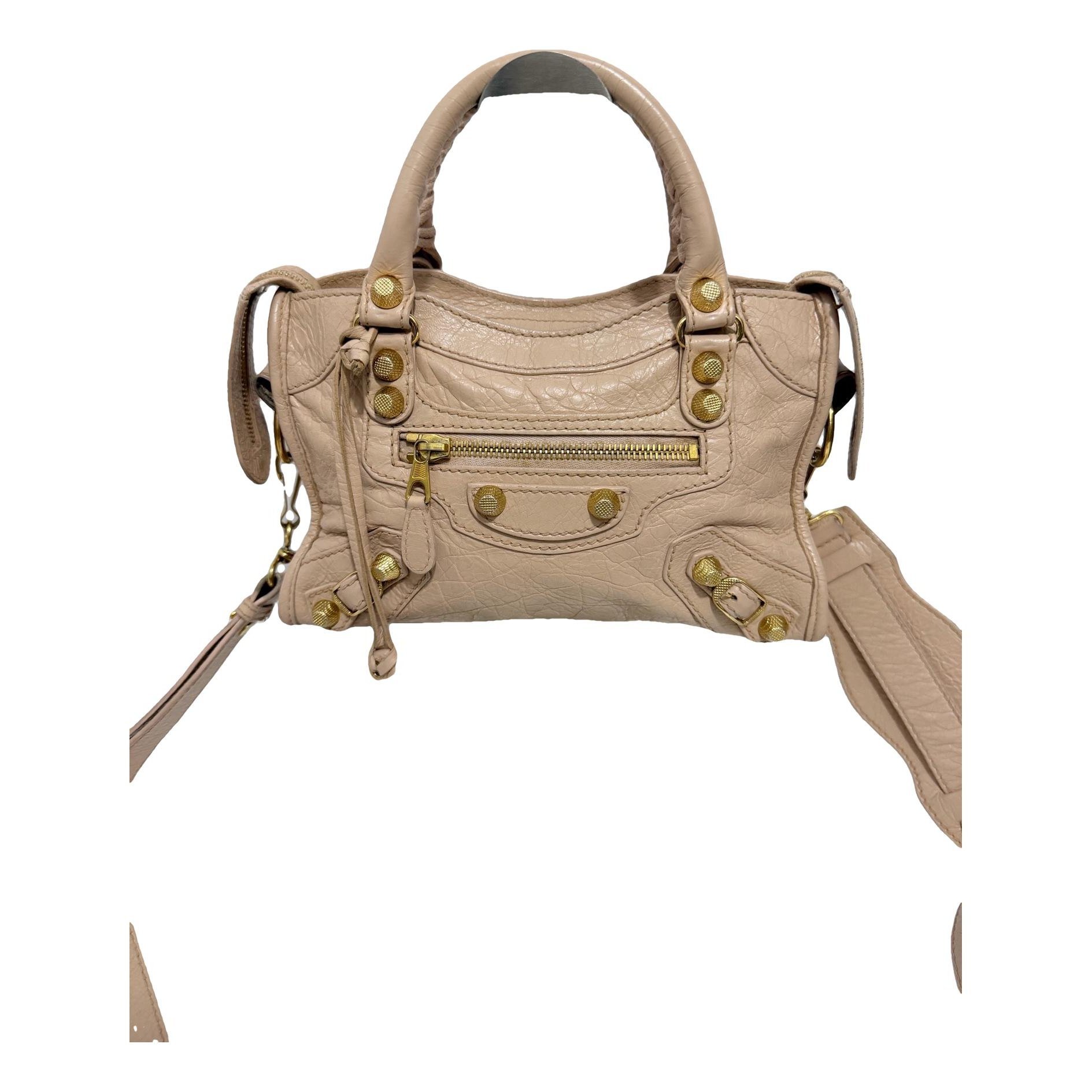 City leather handbag