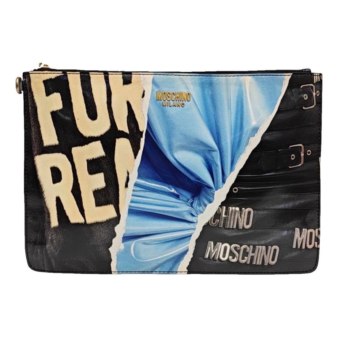 Leather clutch bag