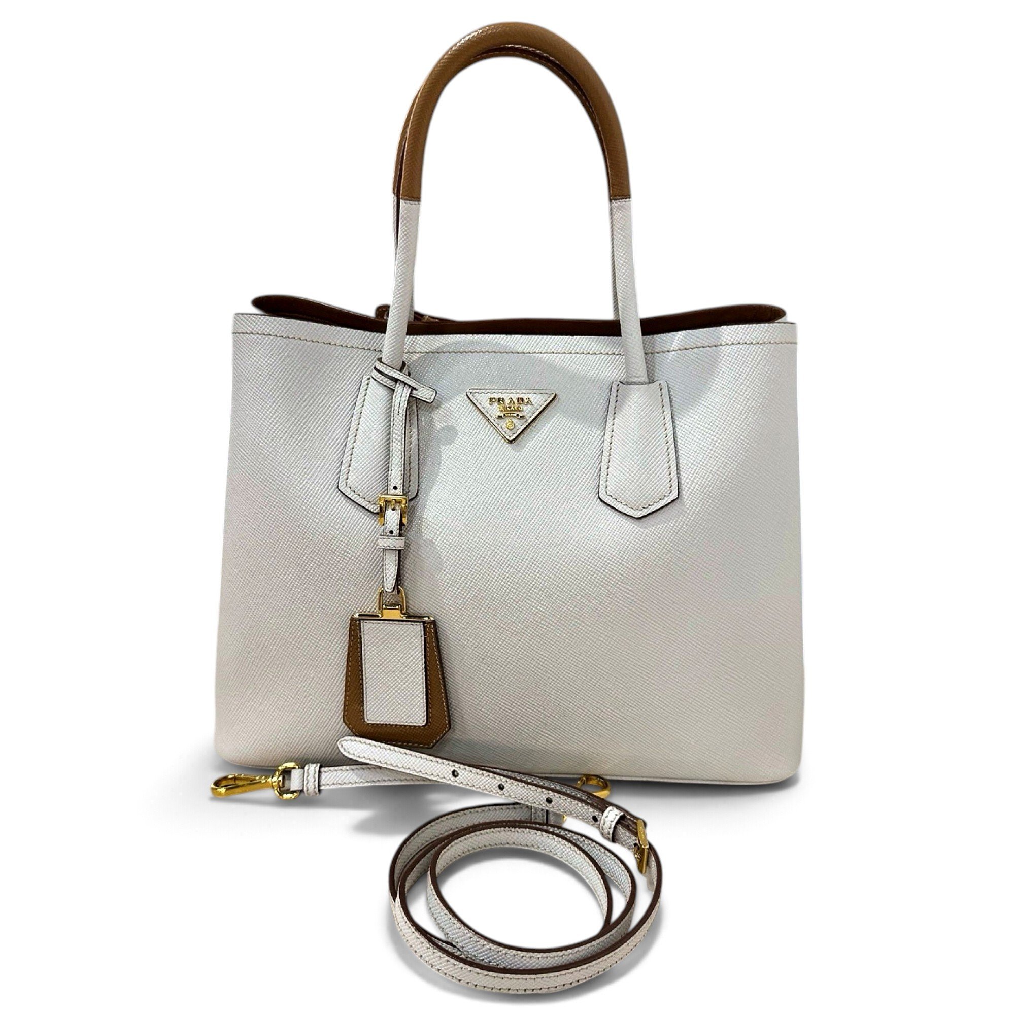 Double leather tote