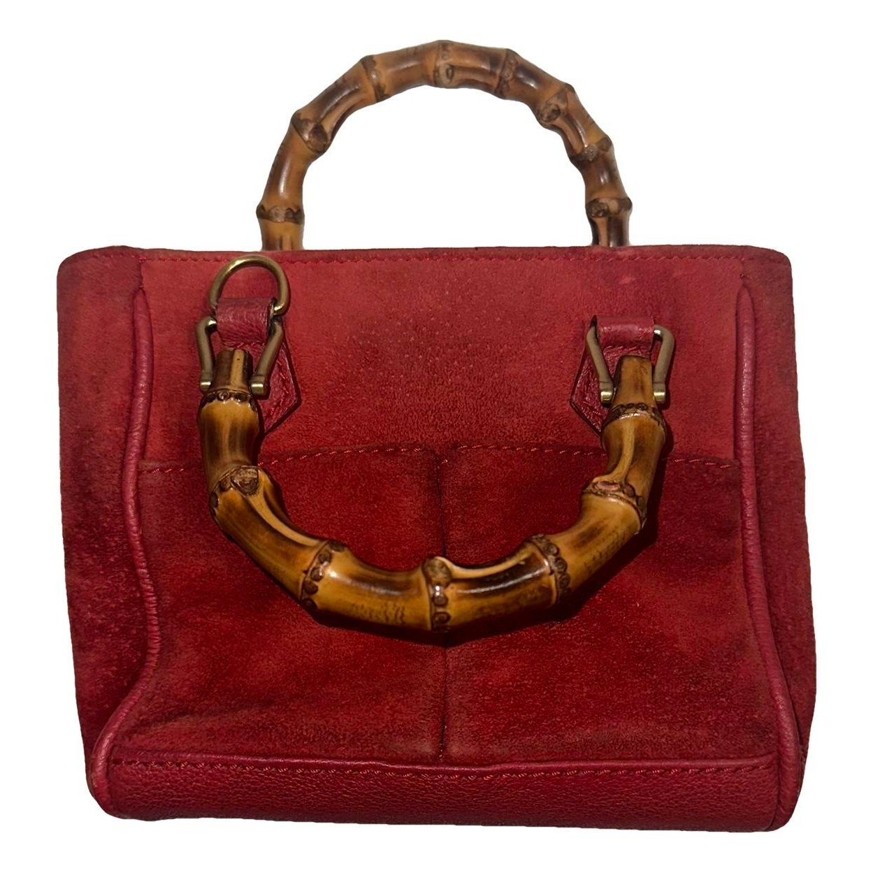 Vintage Bamboo velvet handbag