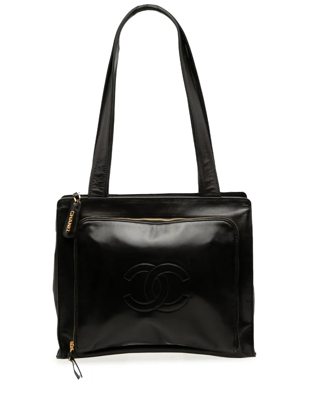 1996-1997 CC Lambskin Front Zip Pocket tote bag
