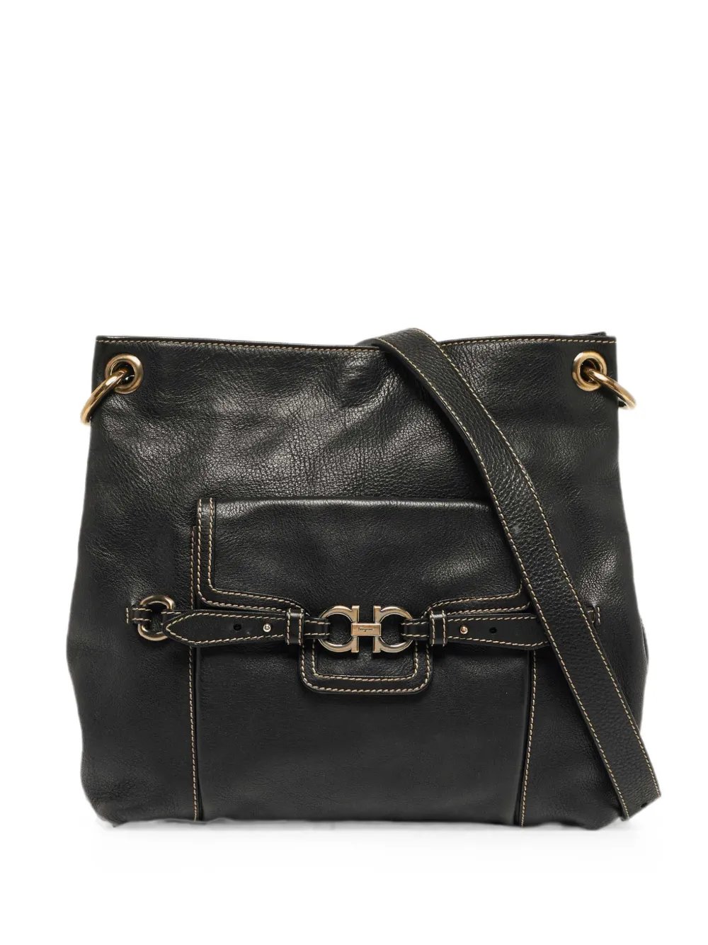 Gancini leather shoulder bag