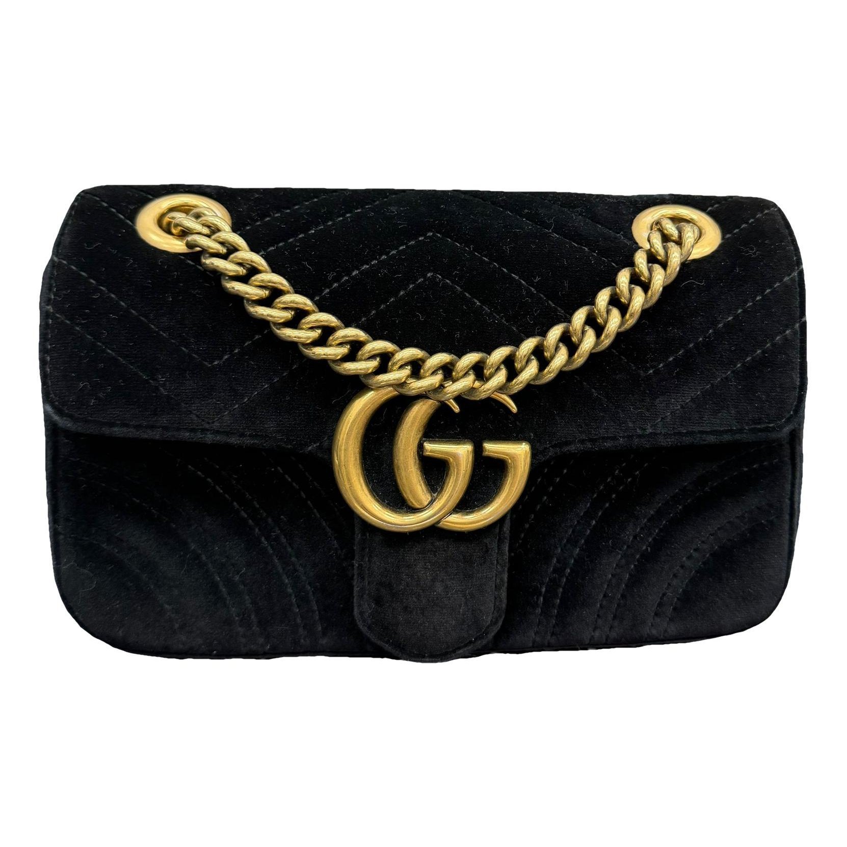 GG Marmont Flap velvet handbag