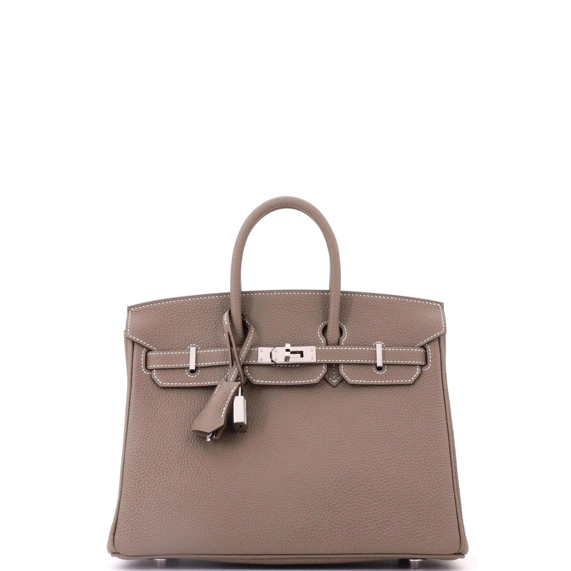 Hermes Birkin 25 Handbag Etoupe Togo Leather 2024