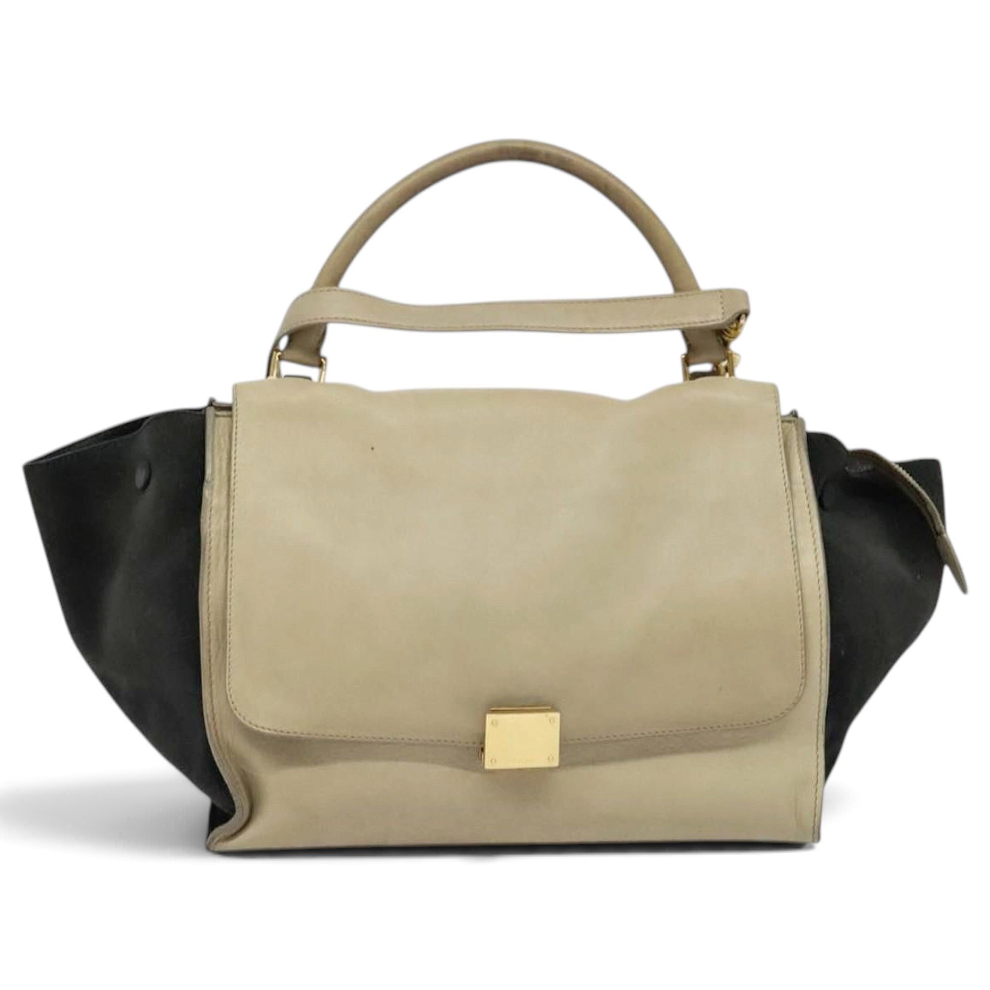 Trapèze leather handbag