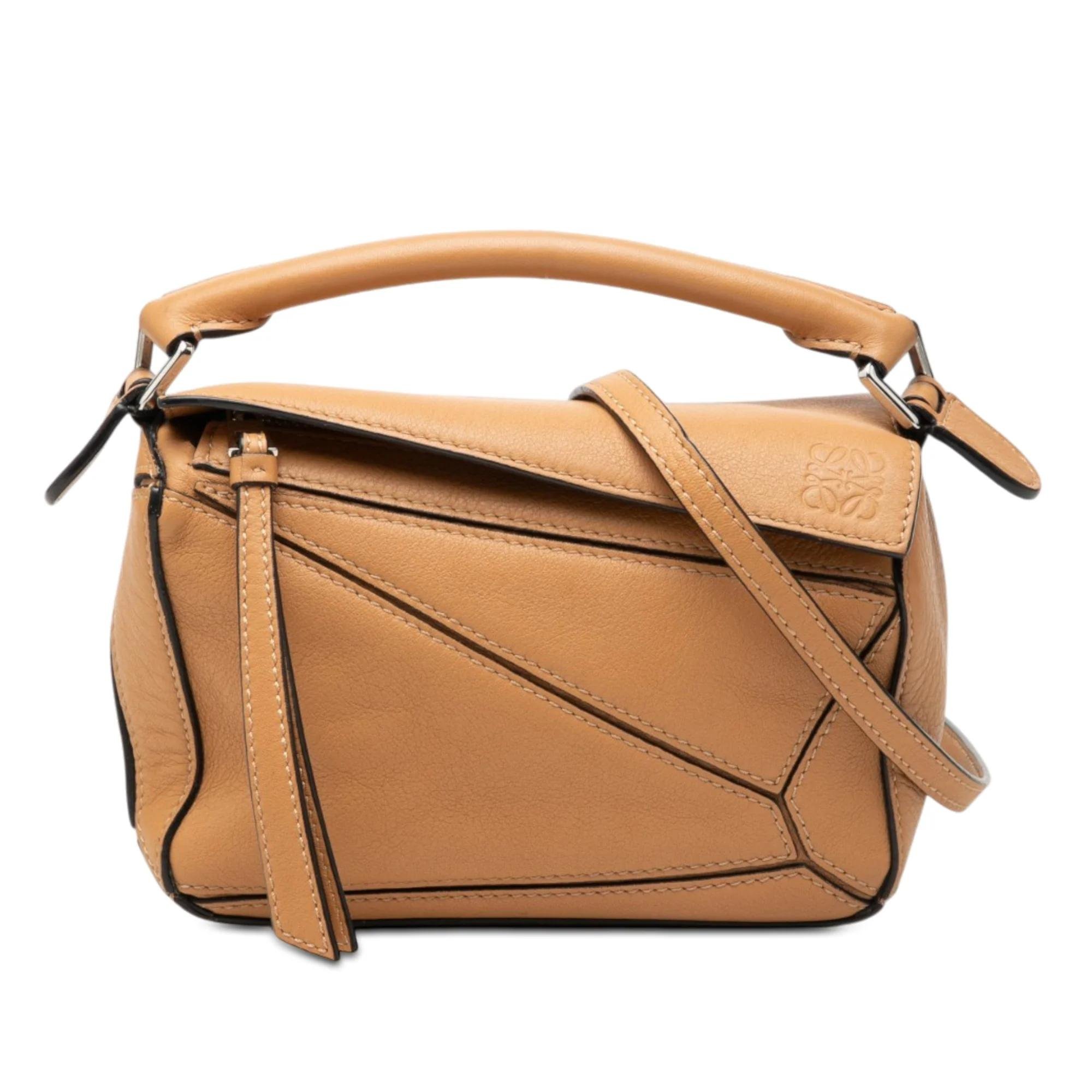 Puzzle pony-style calfskin satchel