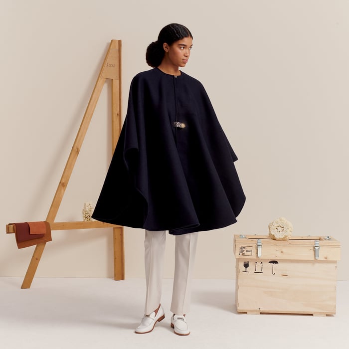 Cold Colors Wool and Cashmere Cape
