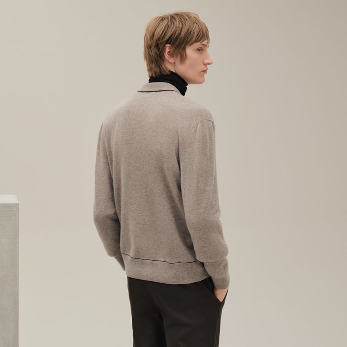 Gravier Cashmere "H Bartack" Buttoned Cardigan