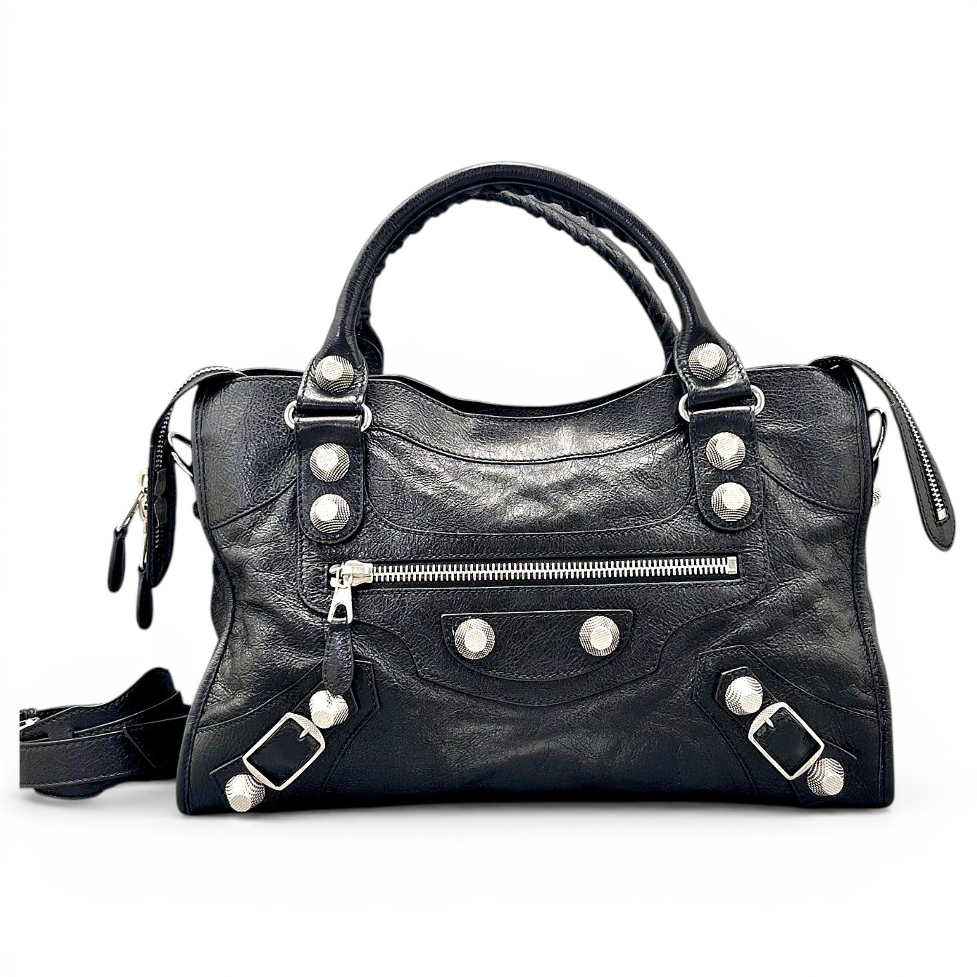City leather handbag