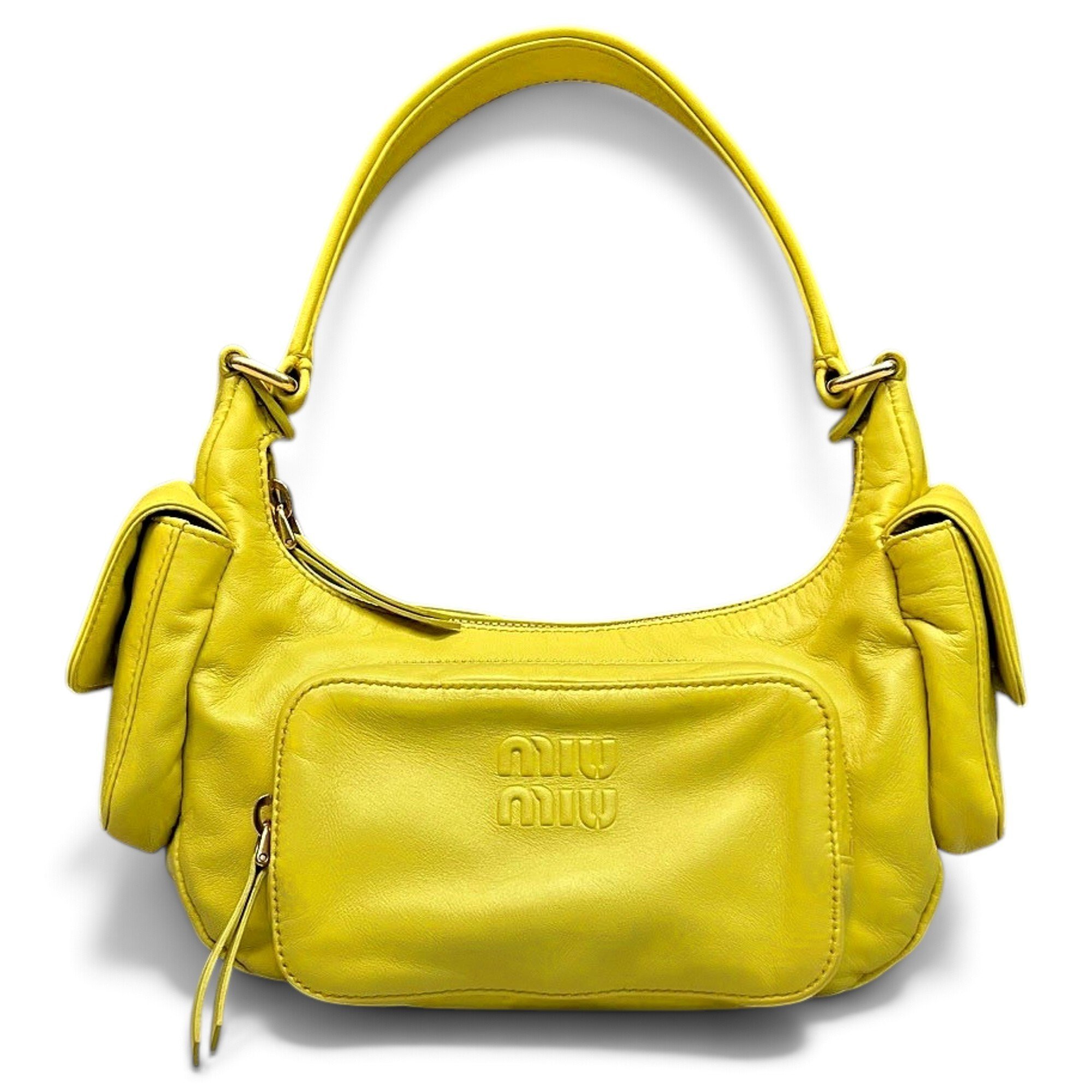 Pocket leather handbag