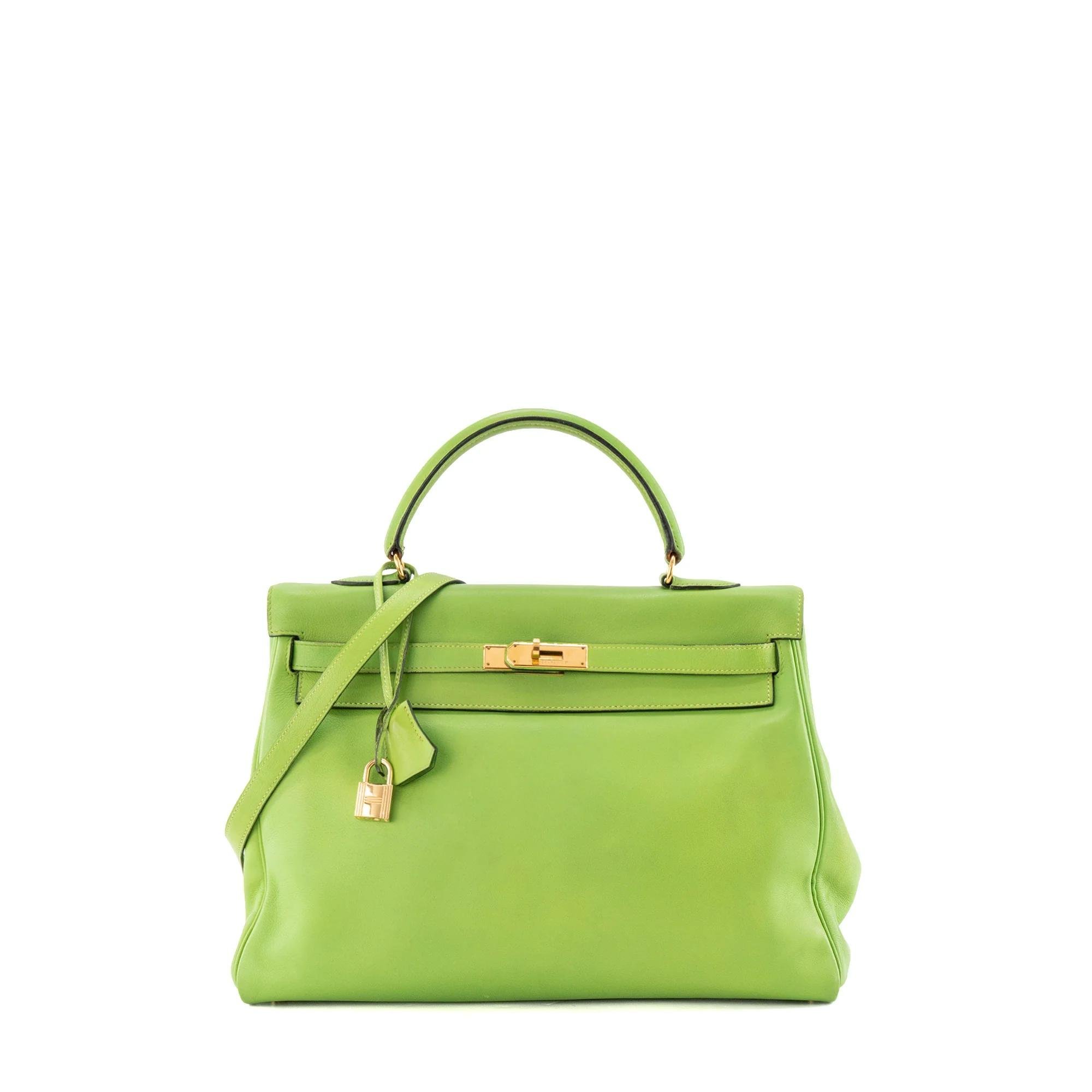 Hermes Kelly 35 Handbag Gold Swift Leather 1996
