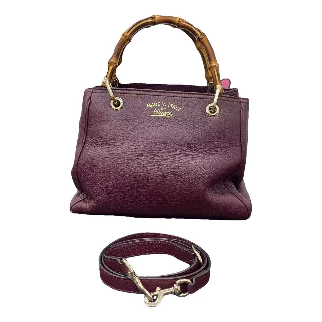 Bamboo leather handbag
