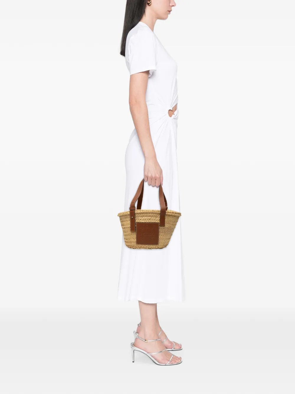 2018 Small Raffia Anagram Basket tote bag