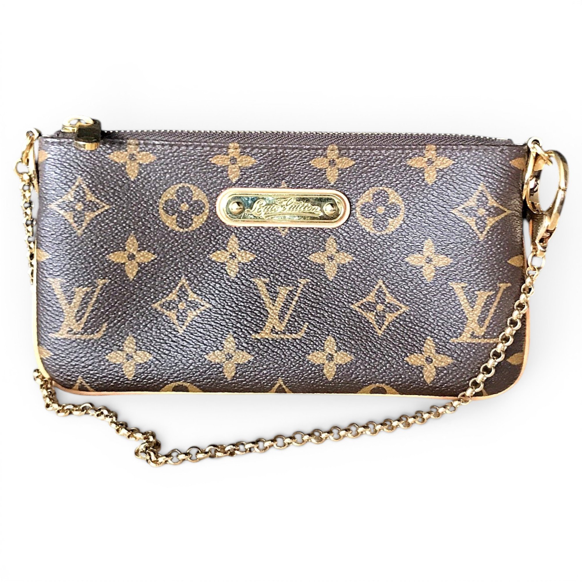 Leather clutch bag