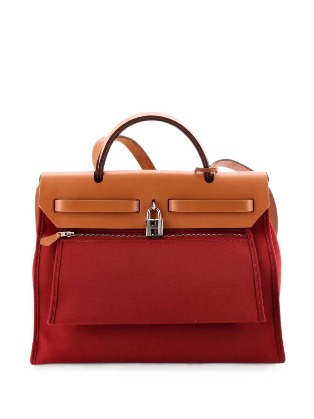 Herbag Zip Leather and Toile 31 shoulder bag