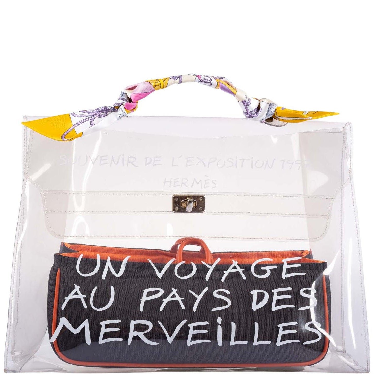 Hermès Kelly 40 Transparent Vinyl Souvenir de l'Exposition Bag