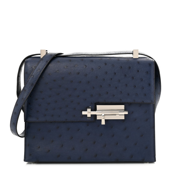 Hermes Ostrich Verrou 21 Bleu Iris