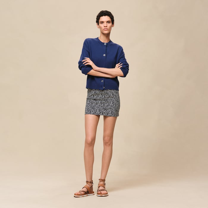 Bleu Outremer Cashmere Long-sleeve Cardigan