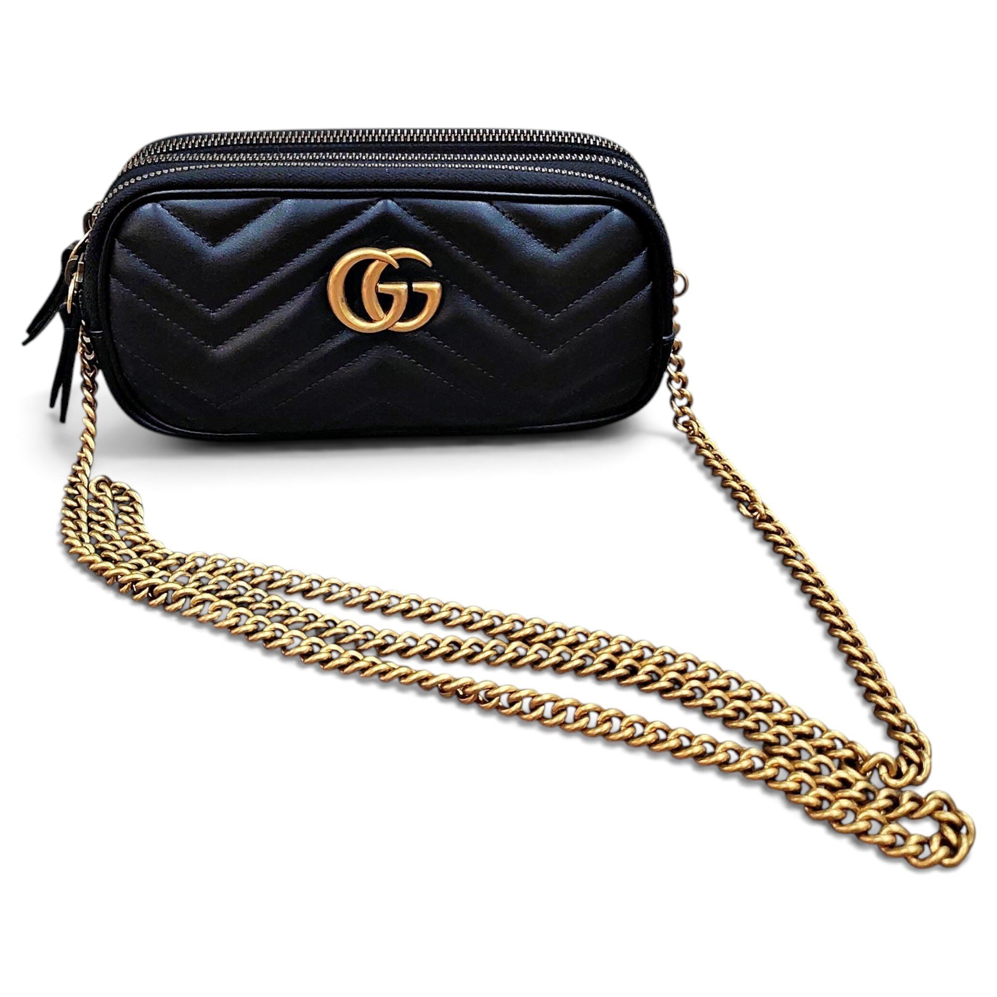 GG Marmont Triple zip leather crossbody bag