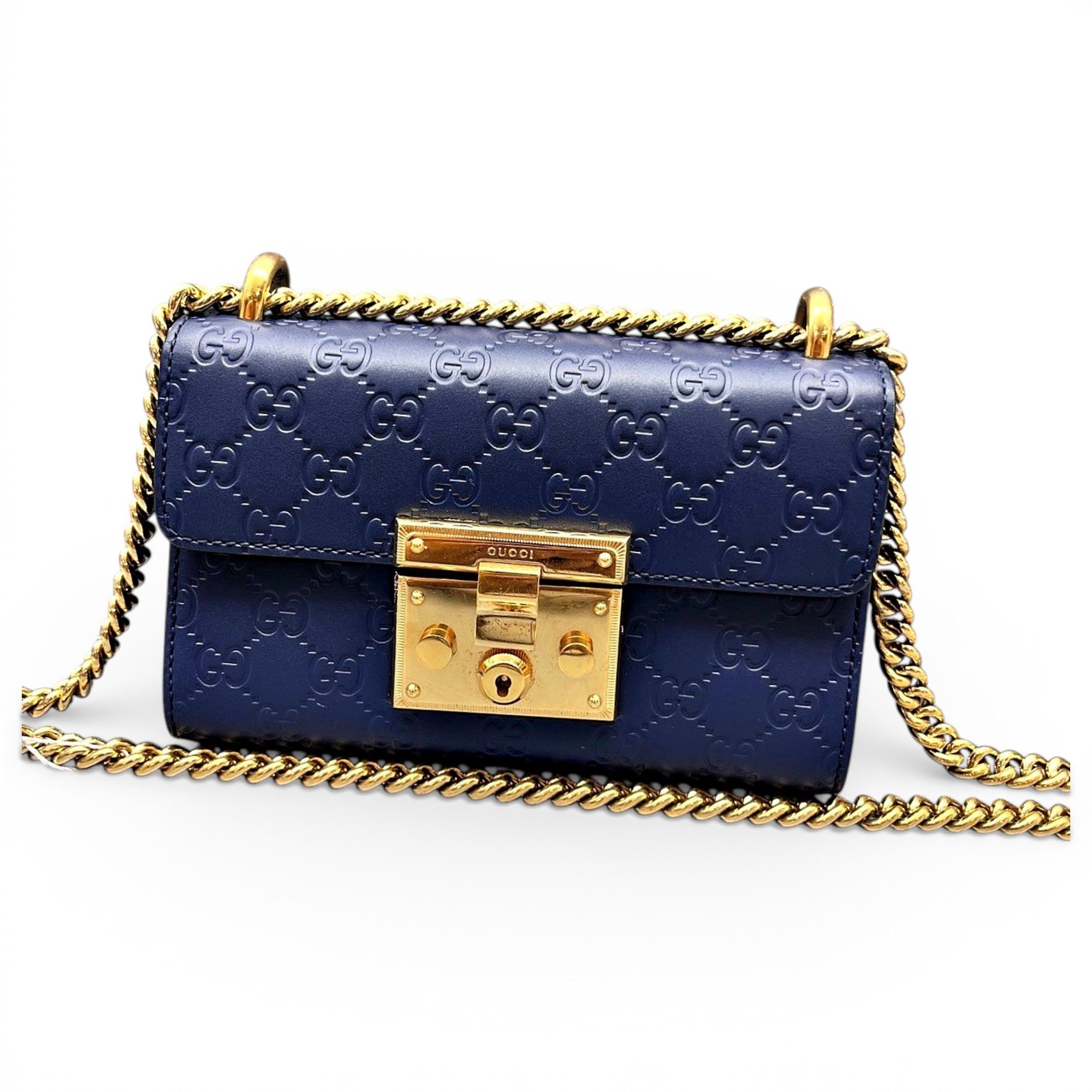 Padlock leather handbag