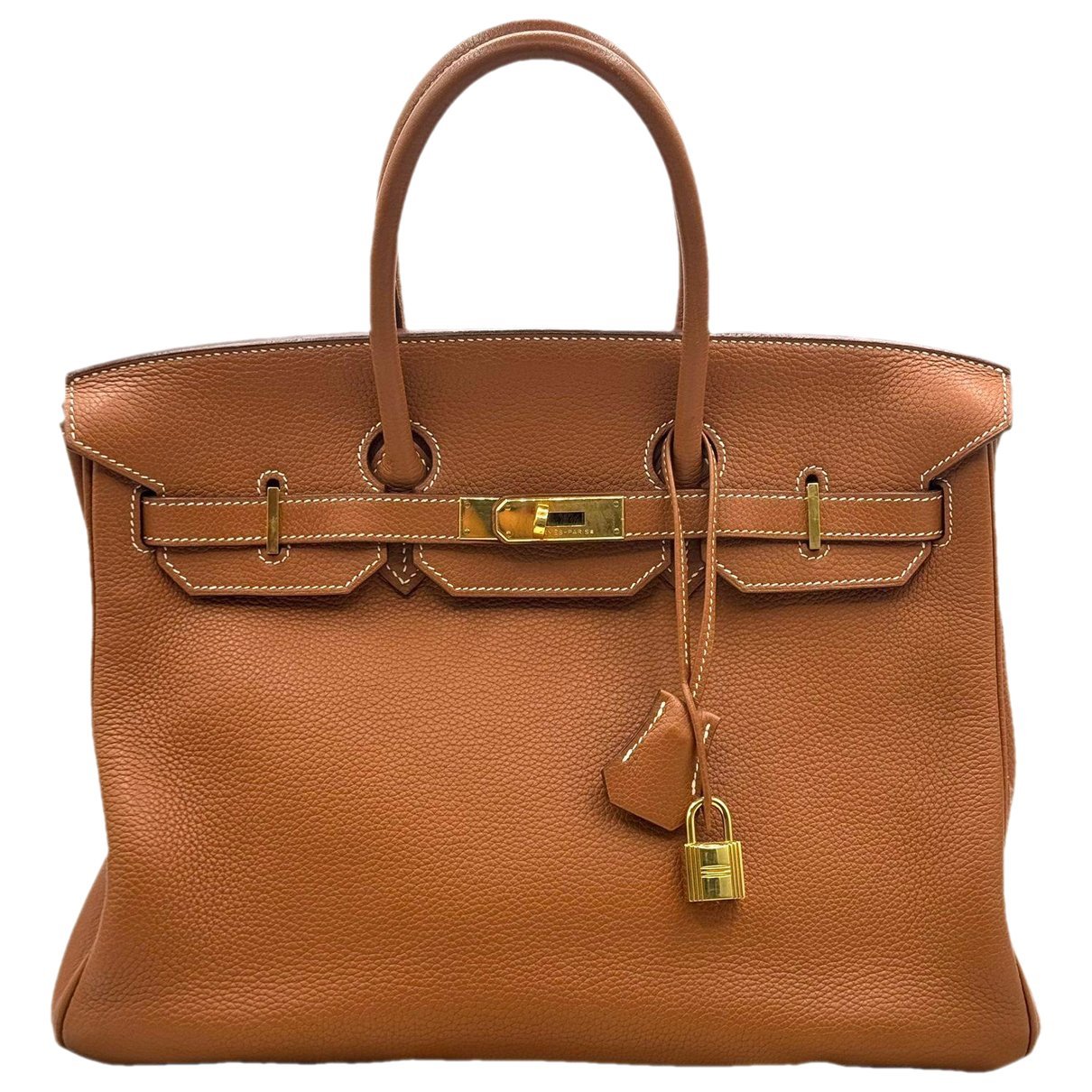 Hermes Birkin 35 Handbag Gold Togo Leather 1984
