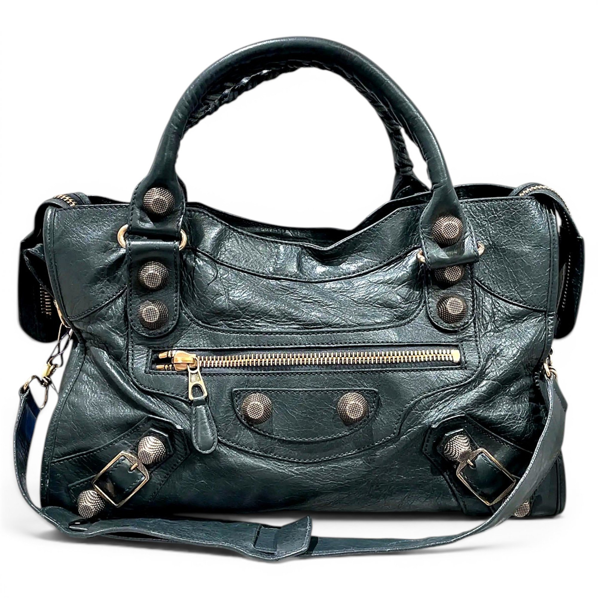 City leather handbag