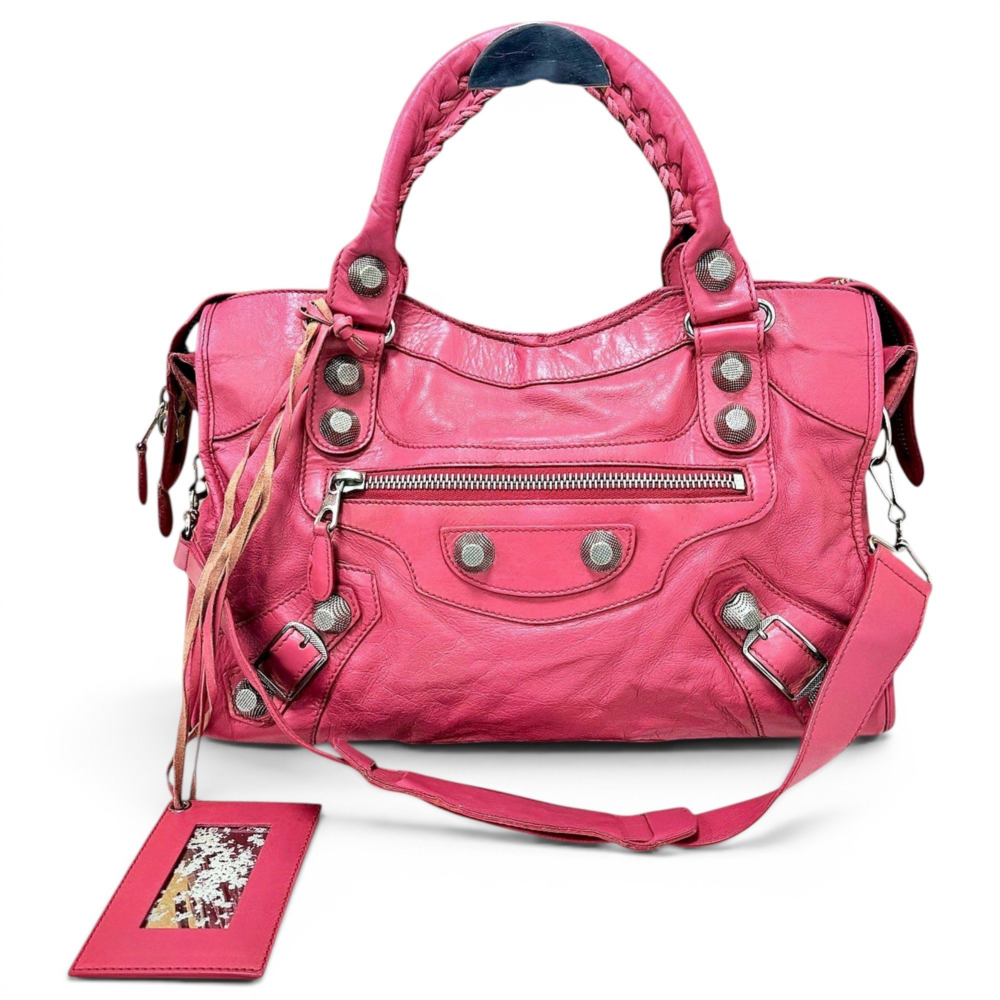 City leather handbag