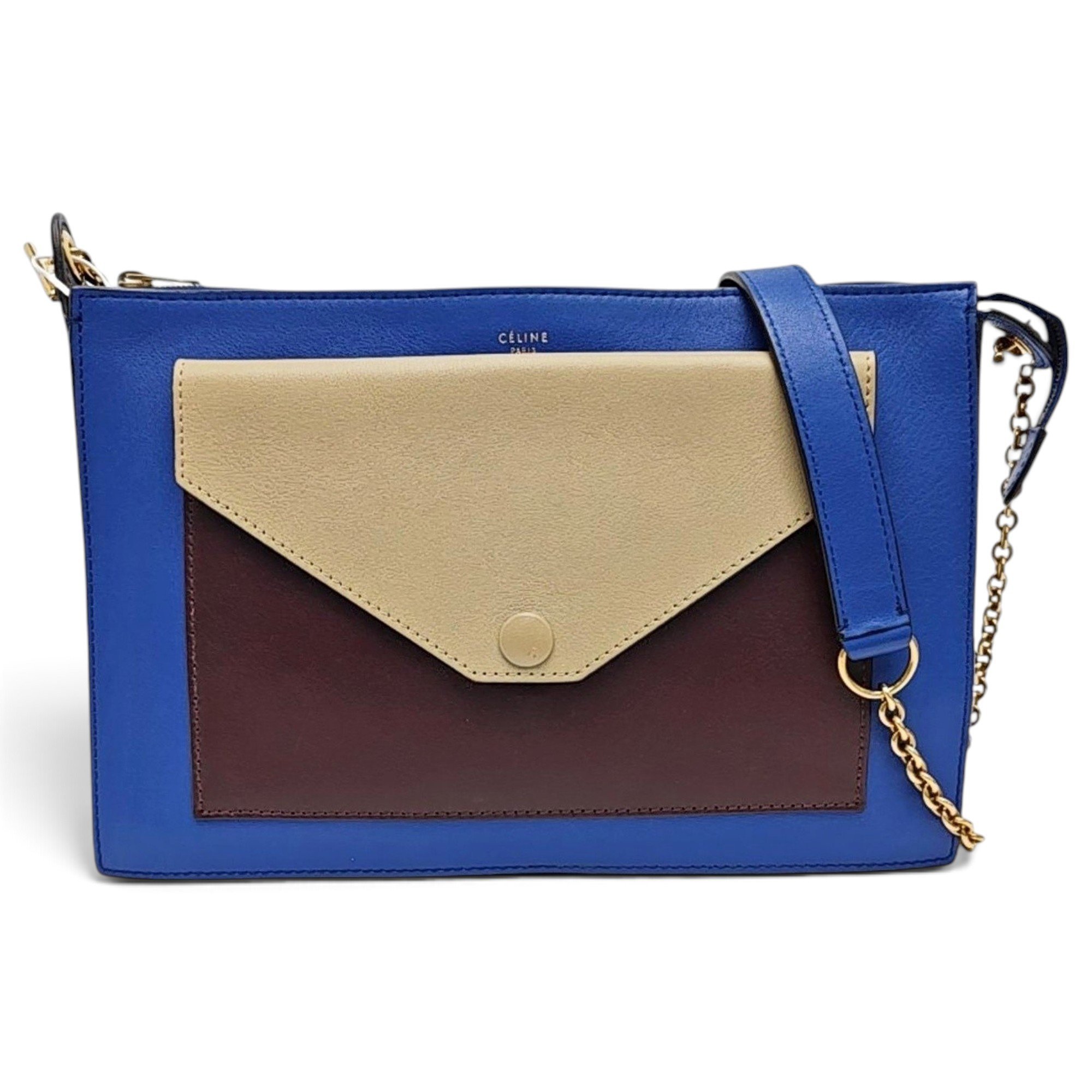 Pocket leather handbag