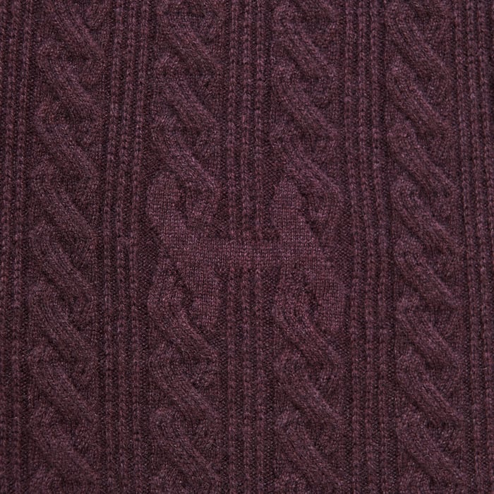 Grenat Cashmere "Torsades Et H Fantome" Crewneck Sweater
