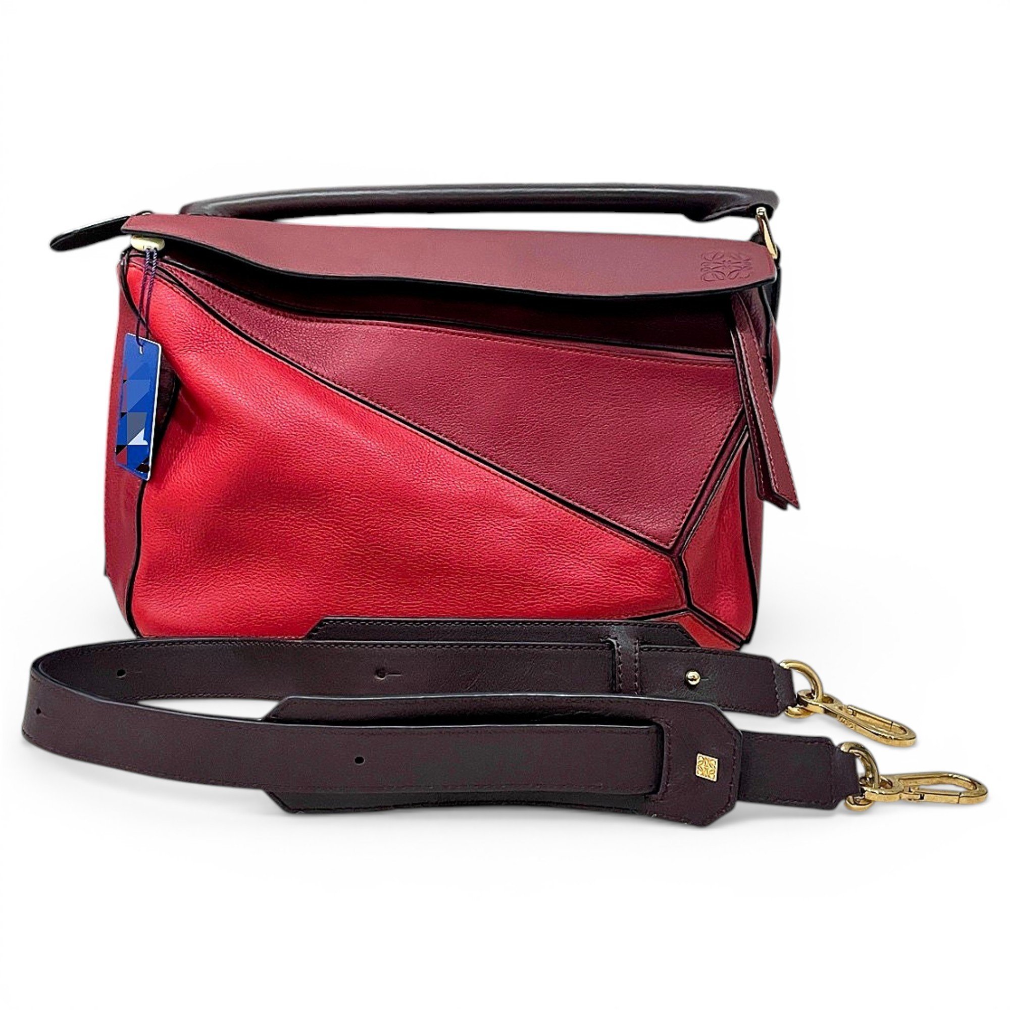 Puzzle leather handbag