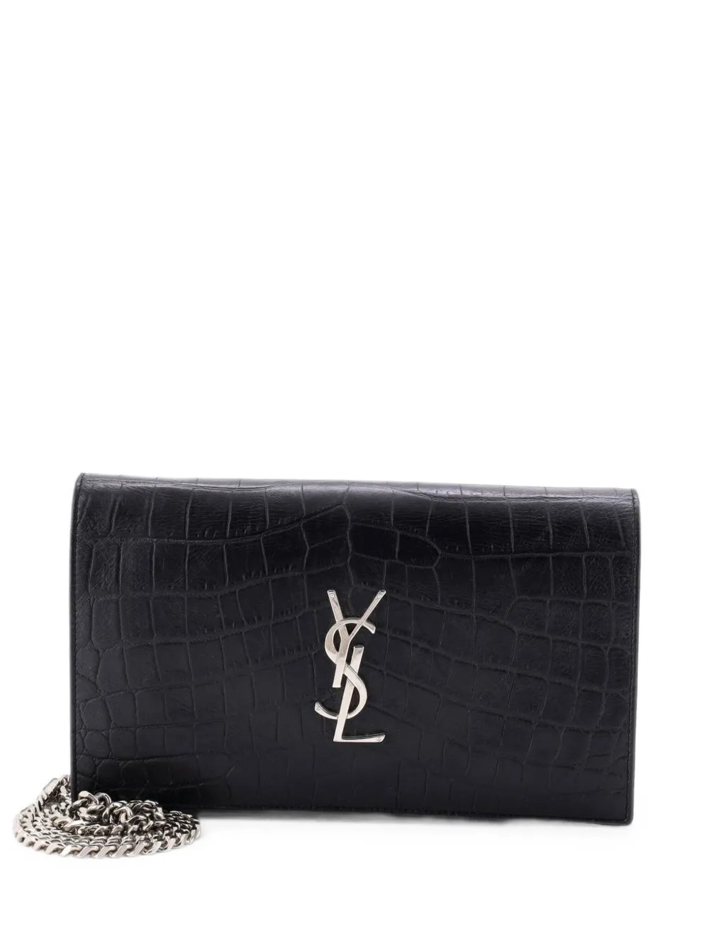 Classic Monogram Crocodile Embossed Leather Large clutch bag