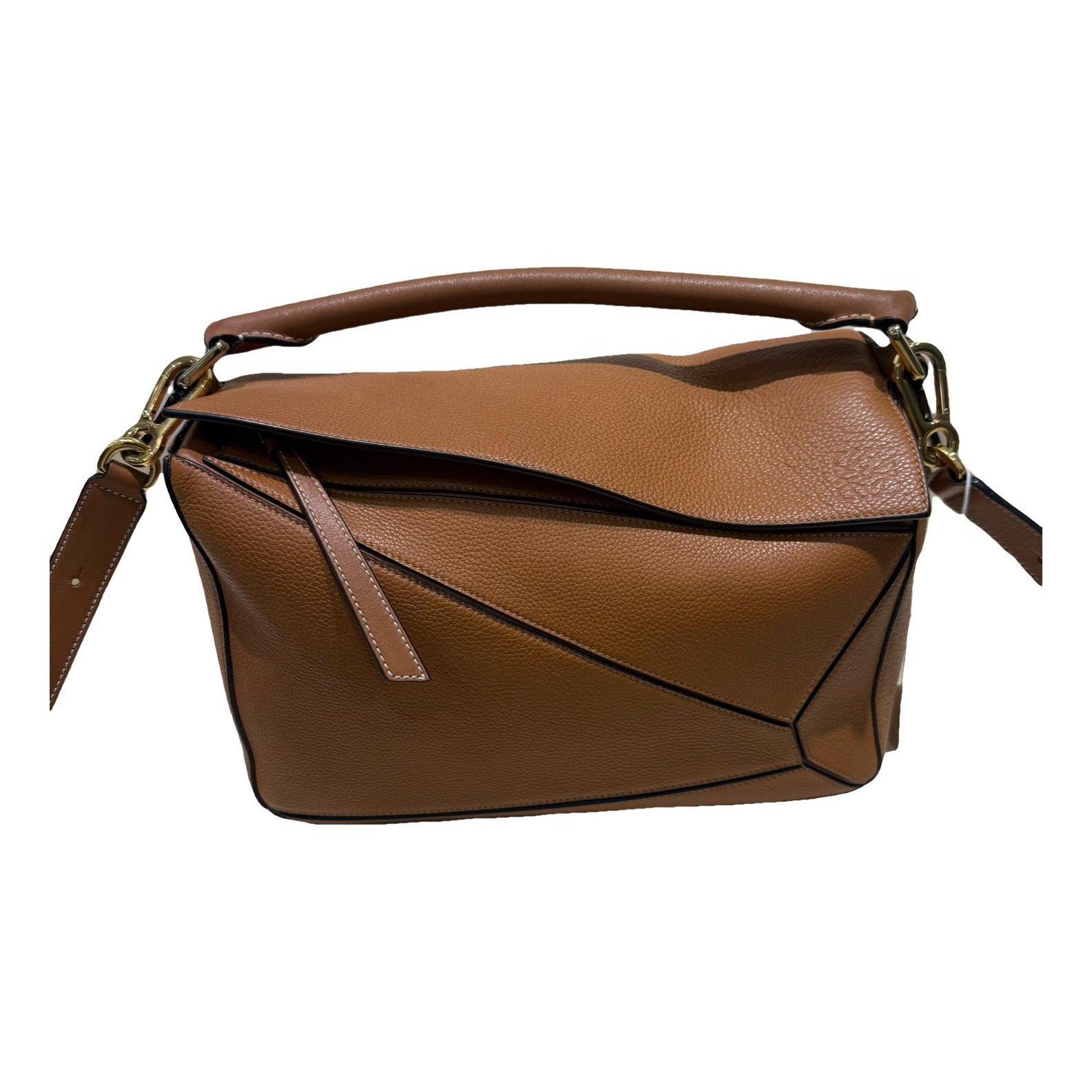 Puzzle leather handbag