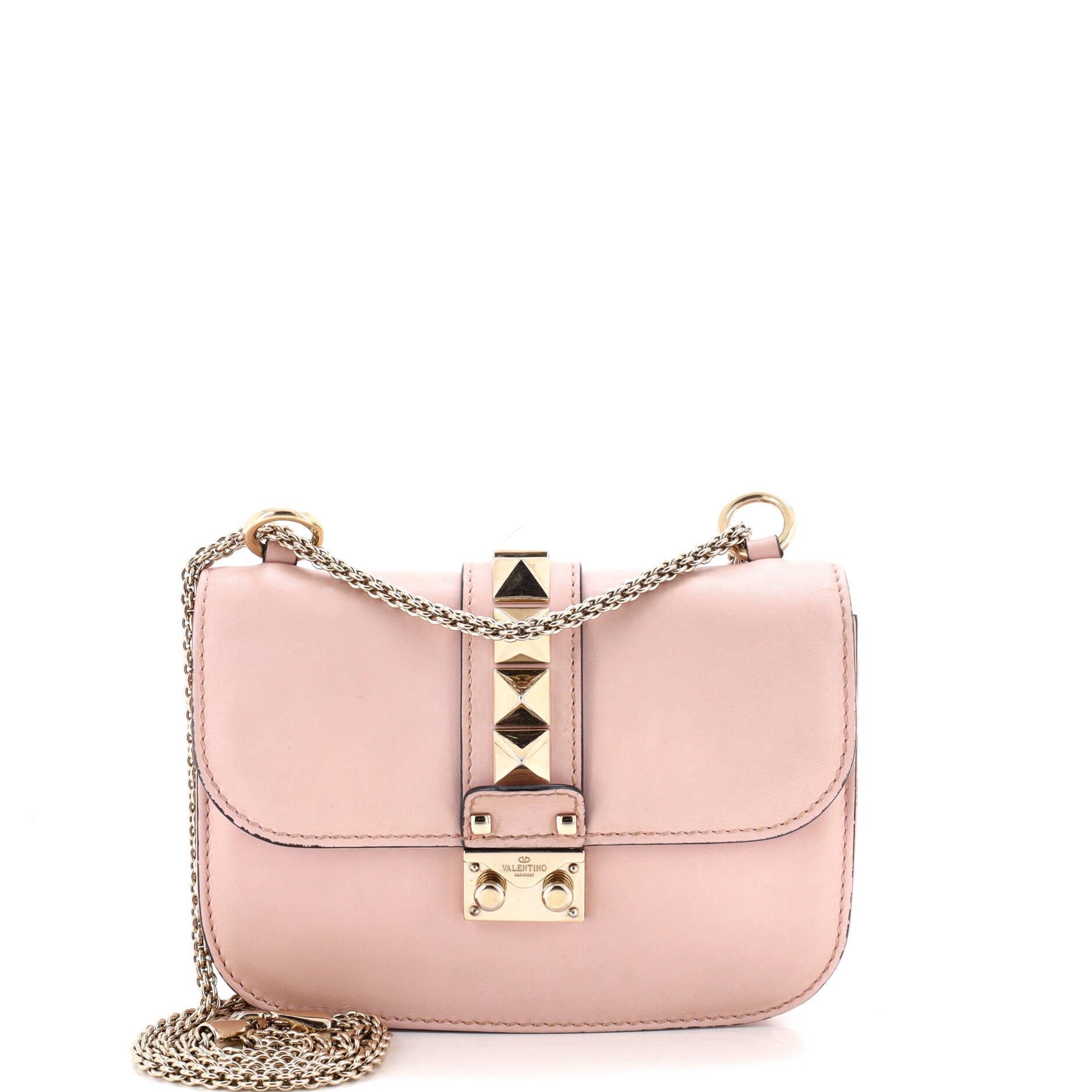 Glam Lock Shoulder Bag Leather Small
