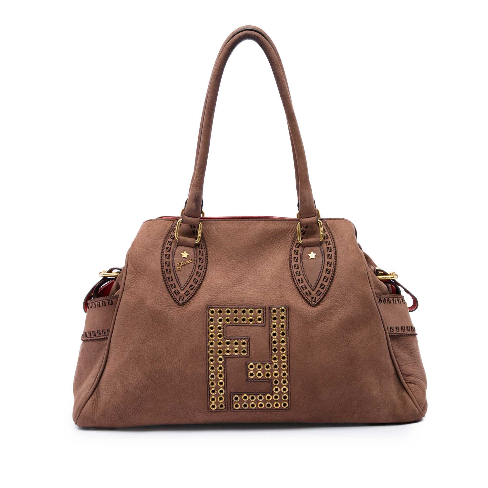 Pocket leather handbag