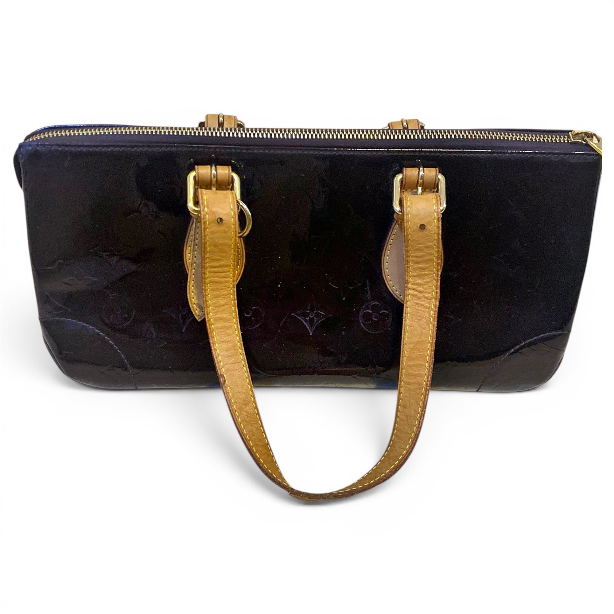Fowler patent leather handbag