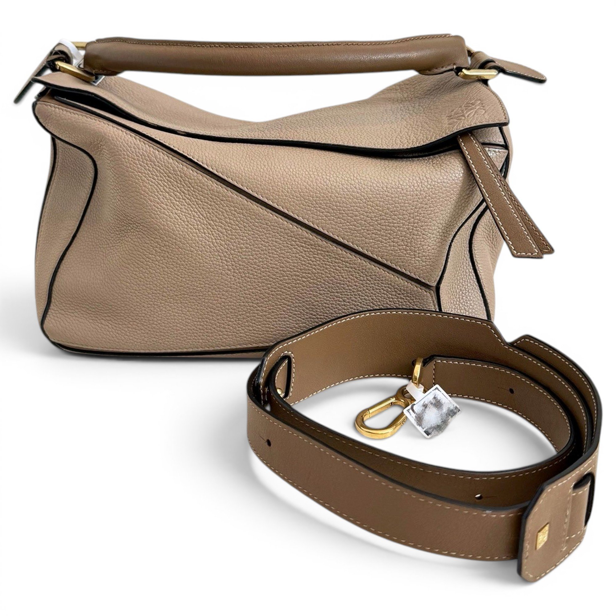 Puzzle leather handbag