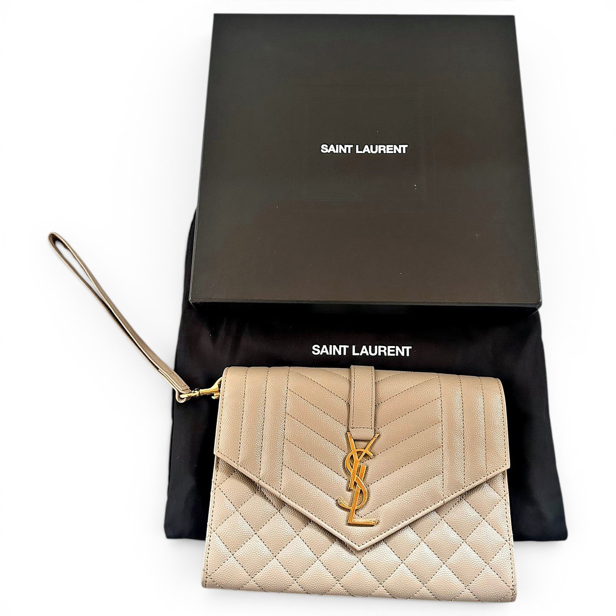 Leather clutch bag