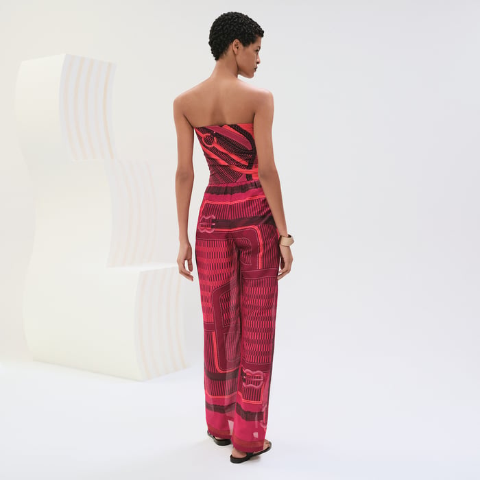 Rose Amarante "Coaching Remix" Beach Bustier Jumpsuit
