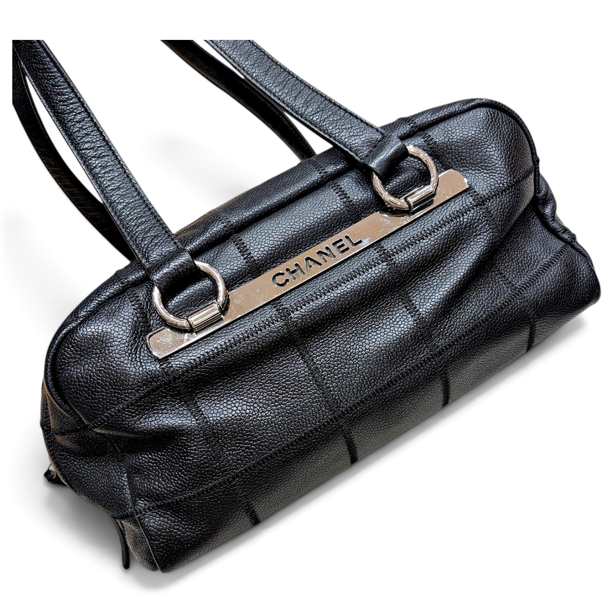 Cocoon leather bowling bag