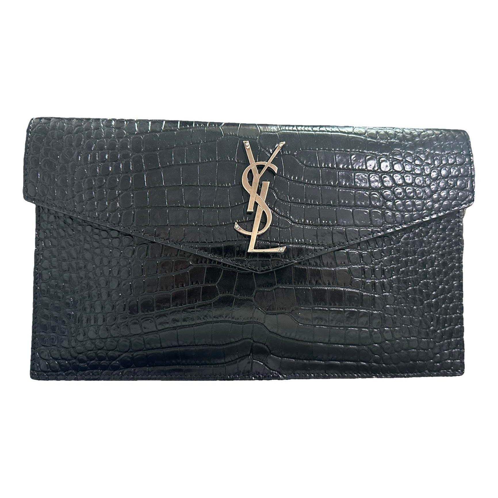 Leather clutch bag