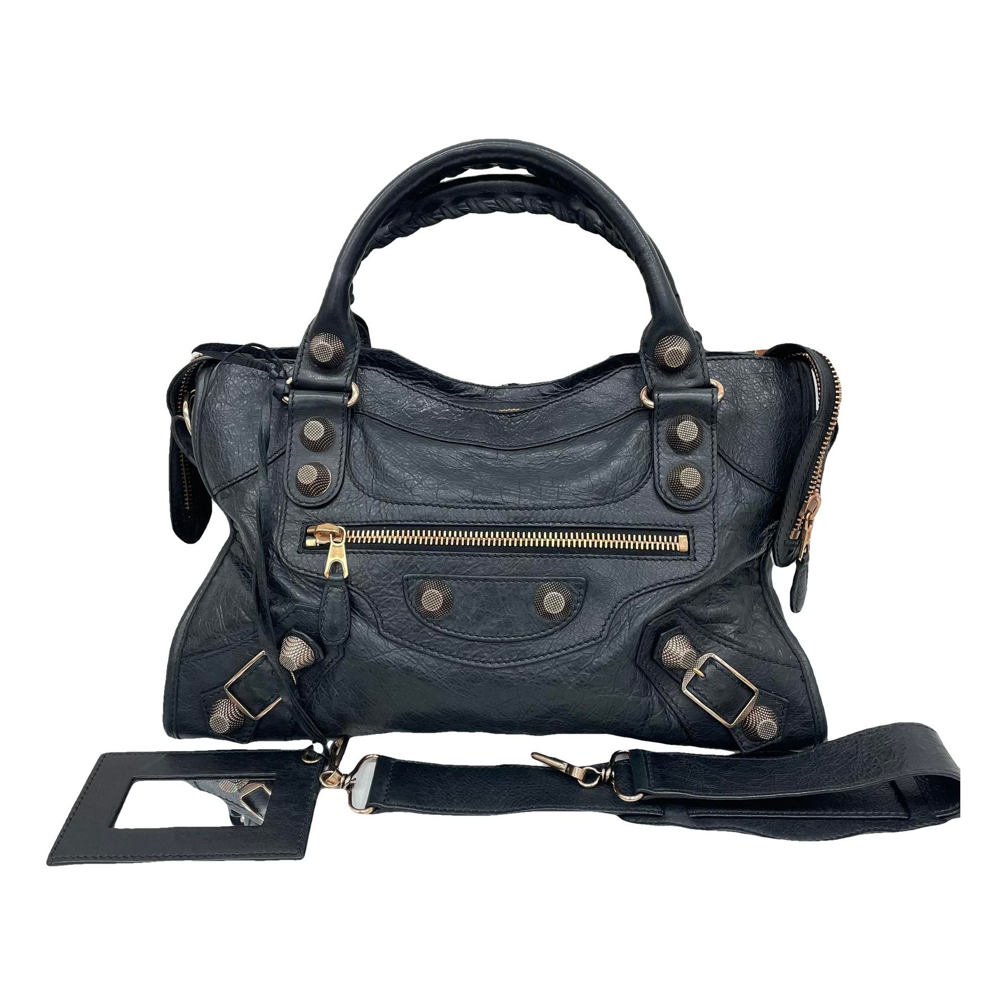 City leather handbag