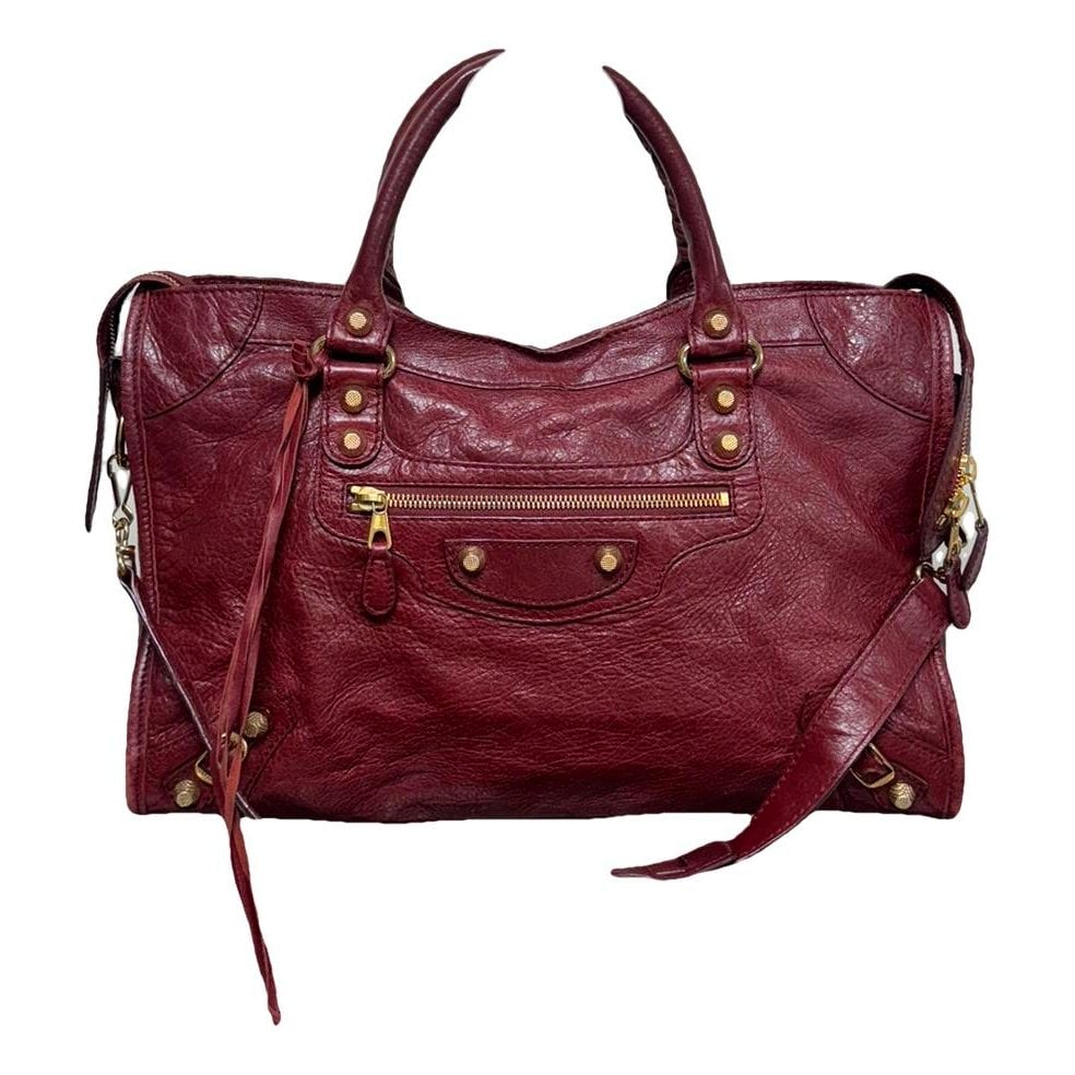 City leather handbag